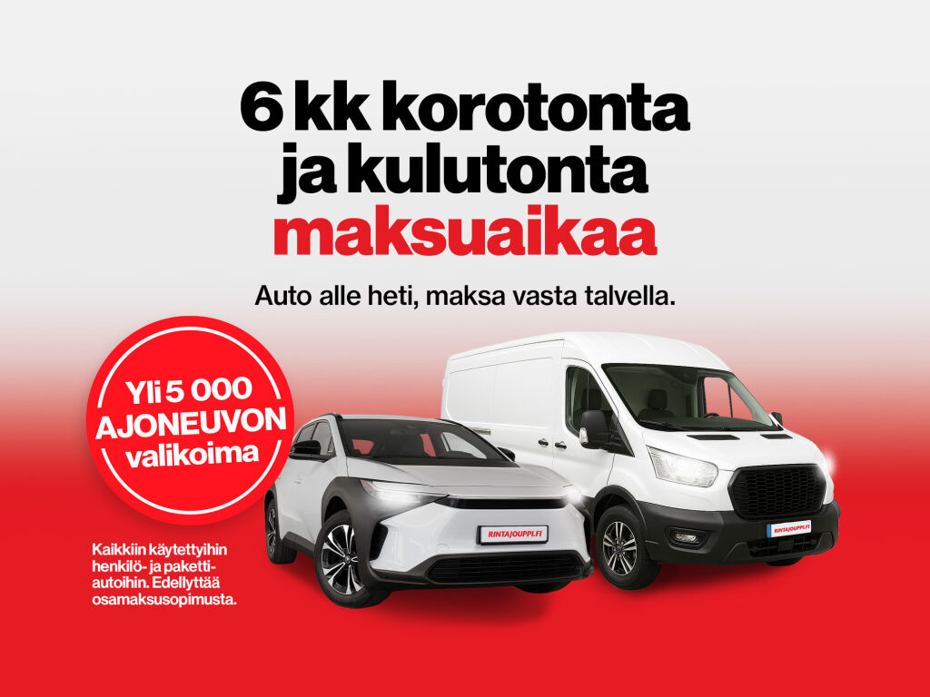 Auto tai paku alle heti, maksa vasta talvella.
