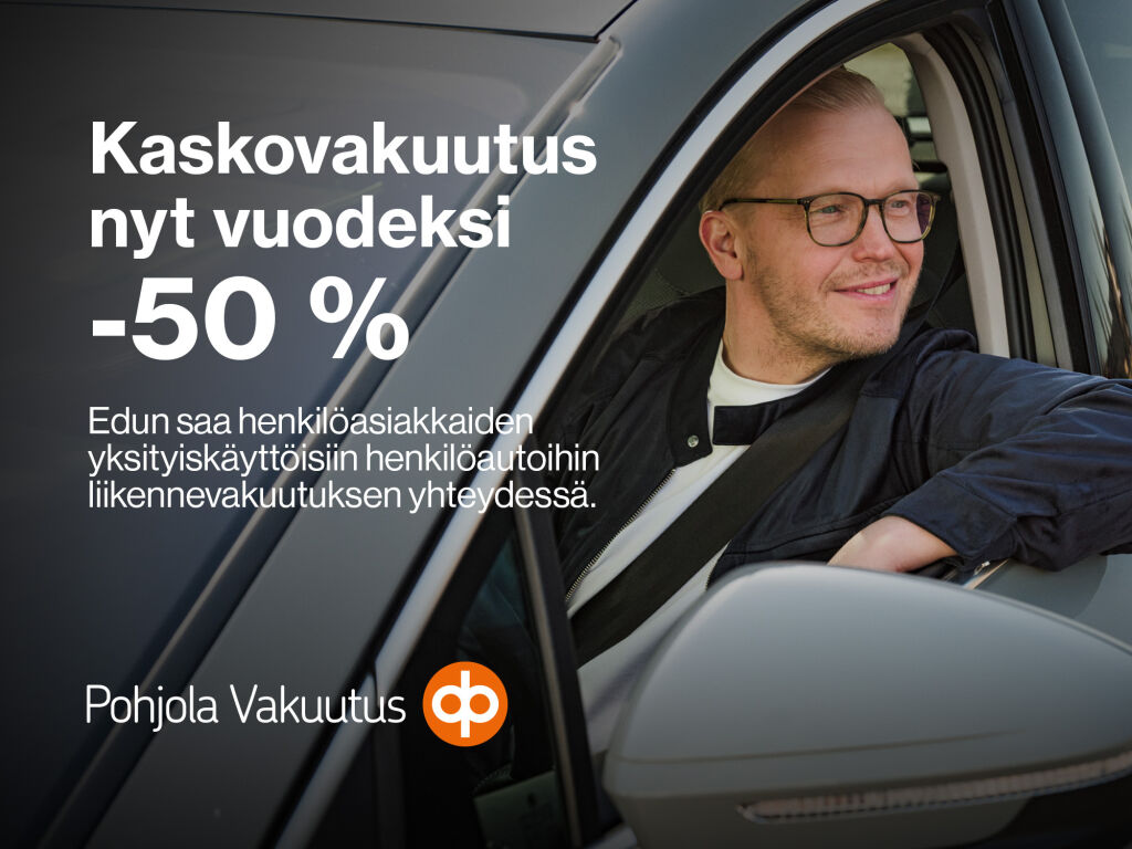 Kaskovakuutus nyt vuodeksi –50%