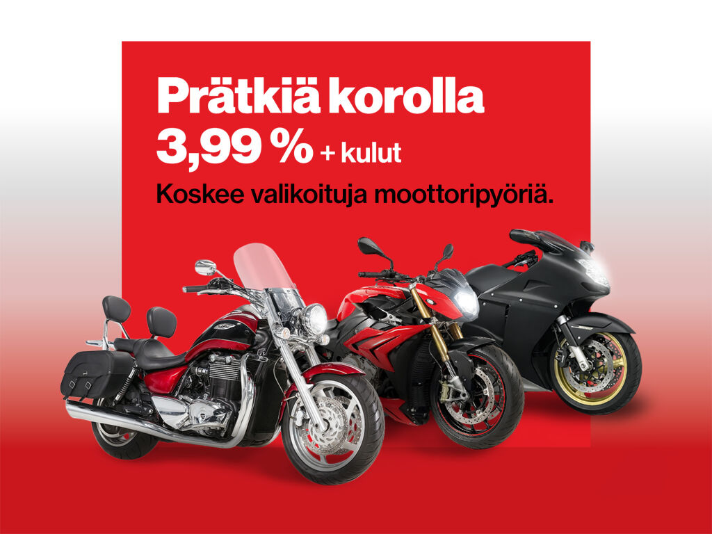 Prätkiä korolla 3,99 % + kulut