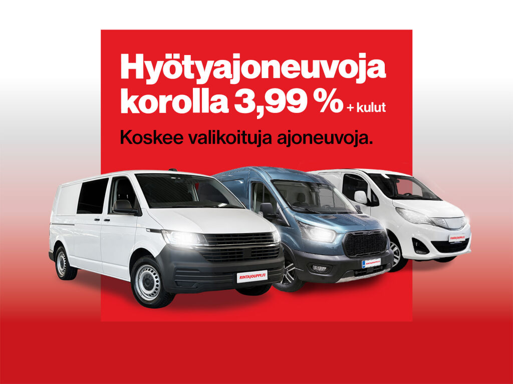 Käytettyjä hyötyajoneuvoja korolla 3,99 % + kulut