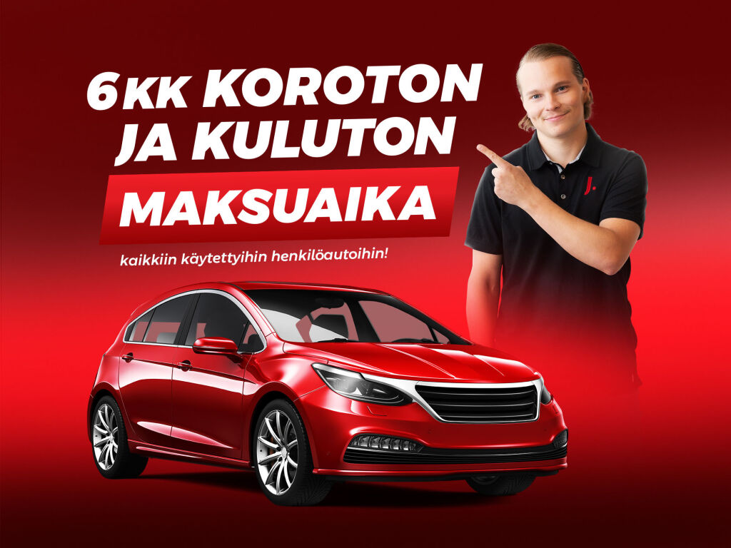 Kaikkiin käytettyihin henkilöautoihin 6 kk koroton ja kuluton maksuaika